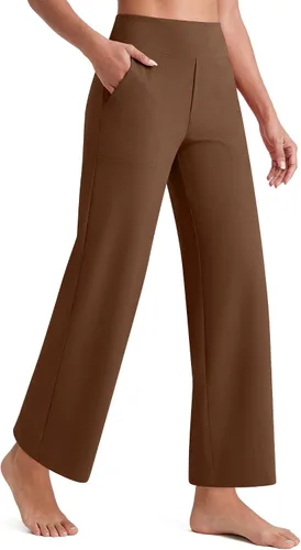 Vista 19 de G4Free EverGoing - Pantalones tobilleros de pierna ancha para mujeres Negro