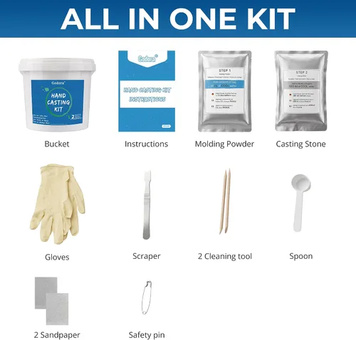 Vista 3 de Godora - Kit de fundición manual para parejas, captura huellas dactilares y detalles finos