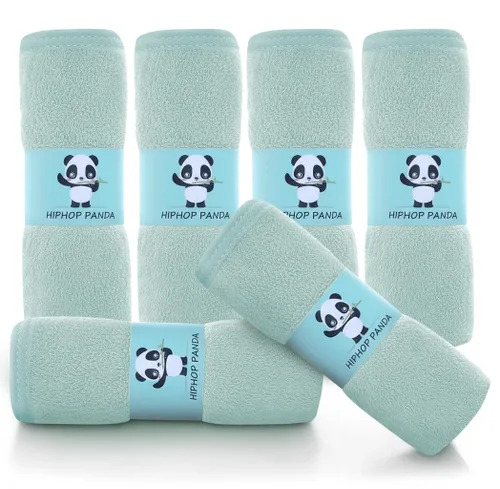 Vista 30 de HIPHOP PANDA Toallitas para bebé, rayón hecho de bambú - 2 capas ultra suaves y absorbentes, toallita facial de baño para recién nacidos - toallitas