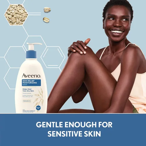 Vista 6 de Aveeno Skin Relief - Jabón corporal diario hidratante sin fragancia, 18 onzas y alivio de la piel, loción corporal hidratante sin fragancia