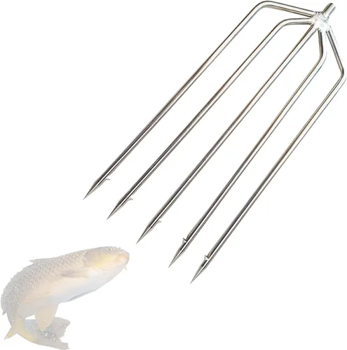 Vista 11 de Brazo de pesca telescópico de 6.2 pies con 3 dientes, gancho de pesca telescópico de acero inoxidable con tornillo de 8 mm, arpones barbados