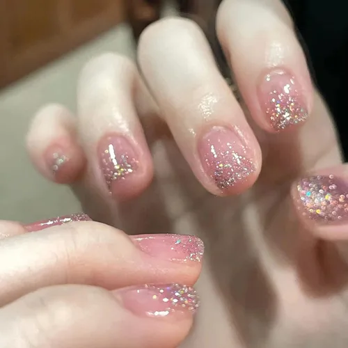 Vista 12 de Uñas postizas a presión de longitud media – 24 piezas de acrílico artificial reutilizables de cobertura completa para mujeres, diseño de corazón