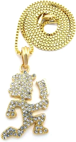 Vista 2 de Mens Cz Hip Hop Colgante 0.079 in 24" Caja Cadena Collar Oro, Plata, Negro (Dorado), Metal, Circonia cúbica