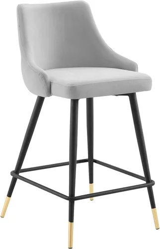 Vista 9 de Modway Adorn Performance - Taburete de terciopelo para mostrador, color gris