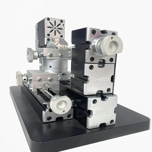 Vista 4 de Mini torno de metal de 60 W, 12,000 RPM, herramienta de 4 ejes para plástico acrílico de madera de metal suave, micro torno de precisión