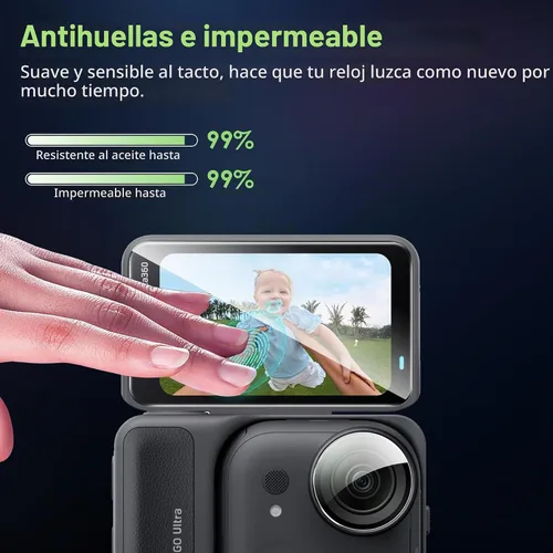 Vista 4 de Protector de pantalla para Insta 360 GO Ultra HD vidrio templado, antiarañazos, alta definición transparente, para Insta 360 GO Ultra