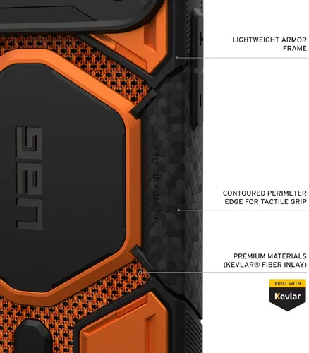 Vista 7 de UAG Monarch Pro - Funda para iPhone 18 Pro Max / 17 Pro Max, color naranja Monarch Pro - Kevlar Naranja Quemado