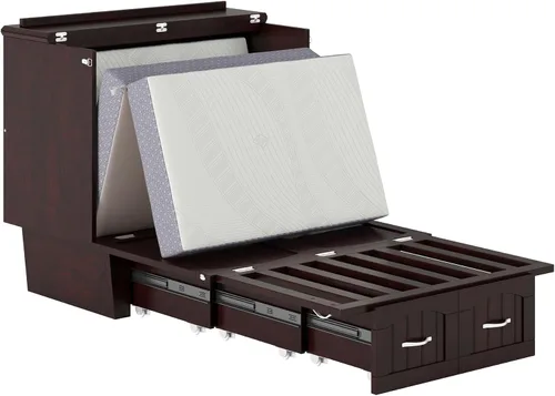 Vista 15 de Atlantic Furniture Nantucket Murphy - Cómoda de cama con estación de carga y colchón, individual, expreso, modelo: AC592141 Espresso