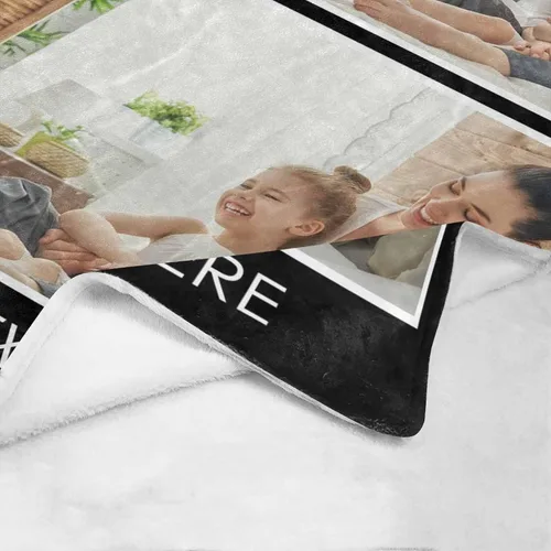 Vista 5 de InterestPrint Manta personalizada con texto y fotos, collage, regalo personalizado para cumpleaños, aniversario, boda, regalo personalizado