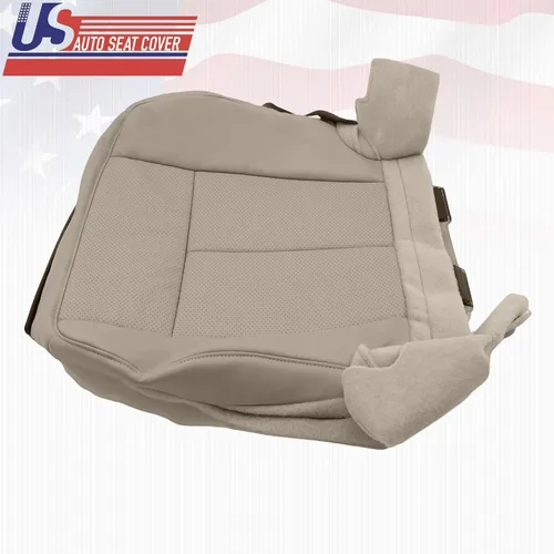 Vista 7 de 2009 2010 para Ford Expedition XLT Driver Bottom Cubierta de asiento de cuero perforada gris