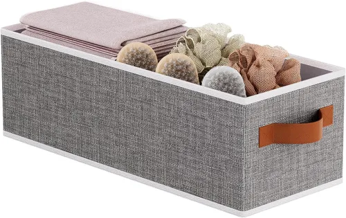 Vista 12 de Contenedor de almacenamiento con asas dobles, canasta beige, 15 x 6