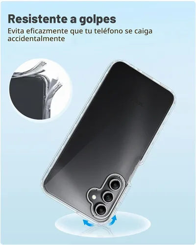 Vista 7 de FNTCASE - Funda para teléfono Samsung Galaxy A15 5G, protector de pantalla integrado Cristal transparente