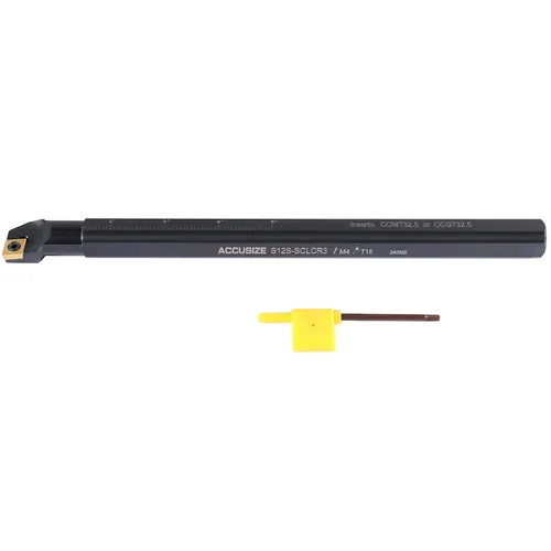 Vista 10 de Accusize Industrial Tools 1-1/2'' por 14'' de longitud total, barra de estuario indexable RH SCLCR con insertos de carburo CCMT432, P252-S415
