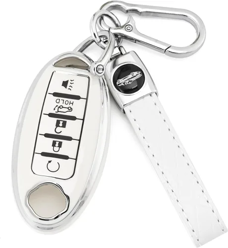 Vista 7 de Joilery Funda para llavero para Nissan Rogue Altima Accesorios, Compatible con llave de 4 botones, Carcasa protectora de TPU para Sentra, Murano