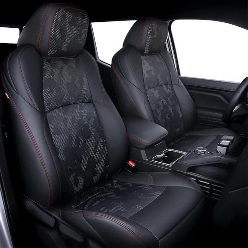 Vista 18 de Carlimeki Fundas de asiento personalizadas para Tacoma 2005 2006 2007 2008 2009 2010 2011 2012 2013 2014 2015 Crew Cab 2ª Gen Tacoma Base