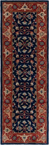 Vista 3 de SAFAVIEH Royalty Collection - Alfombra de pasillo, 2 pies 3 pulgadas x 7 pies, azul marino y óxido, hecha a mano, lana oriental tradicional, ideal