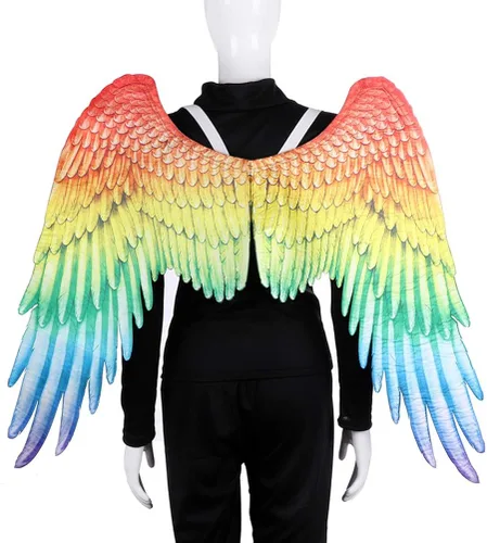 Vista 8 de Alas de ángel para cosplay, accesorios de actuación, alas de arco iris, alas de ángel, carnaval, accesorio de vestir elegante