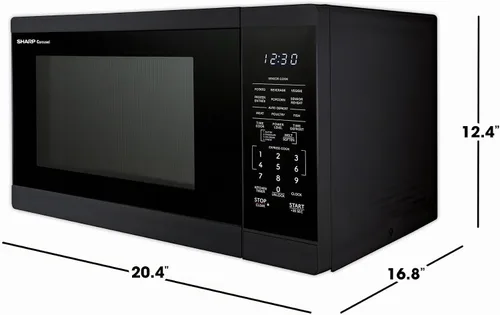 Vista 8 de SHARP Horno microondas para encimera con plato giratorio extraíble de 12.4 pulgadas, 1100 vatios, 1.4 pies cúbicos, color negro