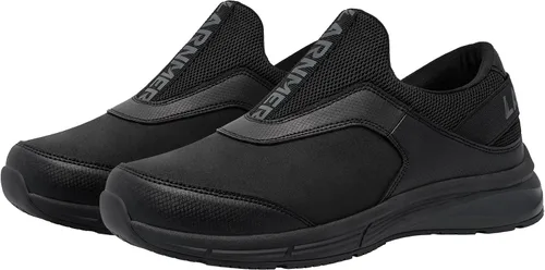 Vista 6 de Zapatos de trabajo antideslizantes para hombres resistentes al agua - Zapatos de cocina anchos y cómodos para cocinero, servicio de alimentos, sin