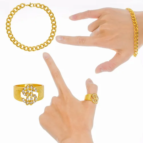 Vista 6 de Hip Hop Jewelry - Disfraz de hip hop de los años 90, accesorios de los años 90, disfraz de freaknik, sombrero de hip hop, gafas de sol, collar