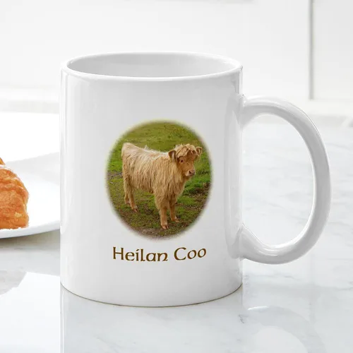 Vista 5 de CafePress Heilan Coo (Highland Cow) Taza de café de cerámica de 11 oz (11.0 fl oz)