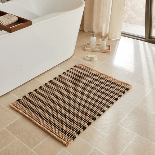 Vista 28 de Triohero Tapete de baño con diseño de gofre, tapete de baño pequeño y bohemio, antideslizante, lavable, ultra suave, súper absorbente, de secado
