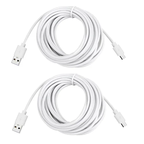 Vista 11 de Smays Cable de alimentación micro USB para Wyze Cam v3, Nest, Arlo Q, Blink, Ring Mini Cam, Yi Dome - Cable de carga de 12 pies Nest, Yi Dome