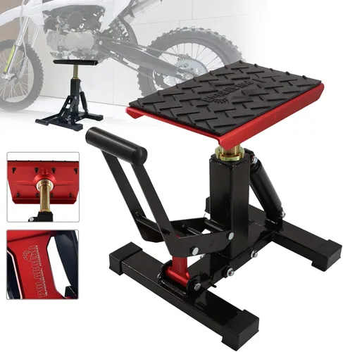 Vista 12 de POLARBEAR Soporte para Moto de Cross Ajustable Soporte de Gato Capacidad de 1200 Libras Soporte de Motor Elevación Vertical Fácil de Operar con Negro