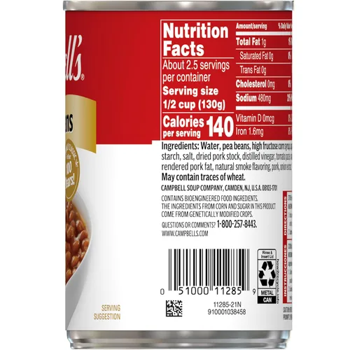 Vista 8 de Campbell's Frijoles con cerdo, lata de 11 oz