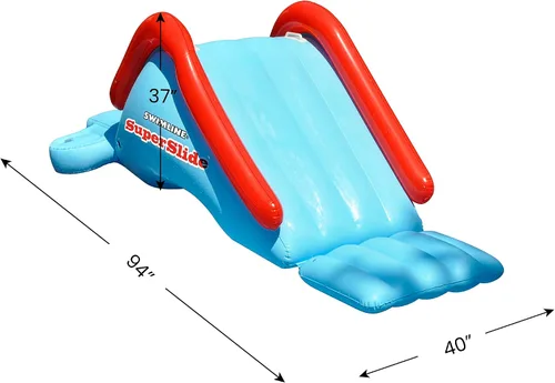 Vista 4 de Juguete inflable para piscina de 8.9 ft azul y rojo para deportes acuáticos