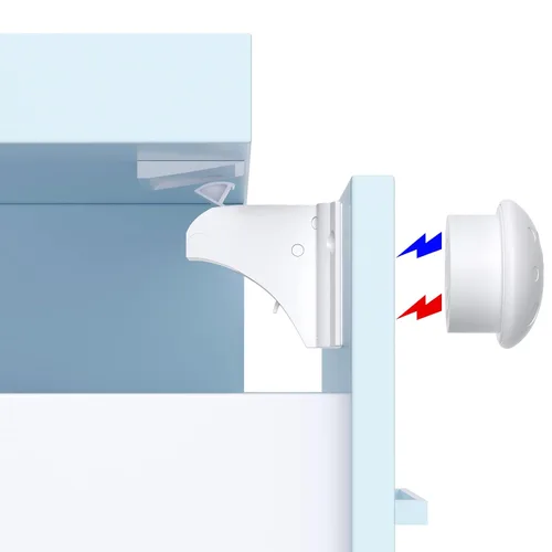 Vista 11 de AOSITE - Cerraduras magnéticas de seguridad para niños, paquete de 4 cerraduras magnéticas para cajones de cocina con adhesivo, sin taladrar ni
