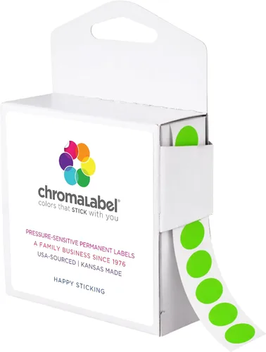 Vista 24 de ChromaLabel Kit de puntos verdes y rojos con código de color permanente de 1/2 pulgada, 2 cajas, 1000/caja