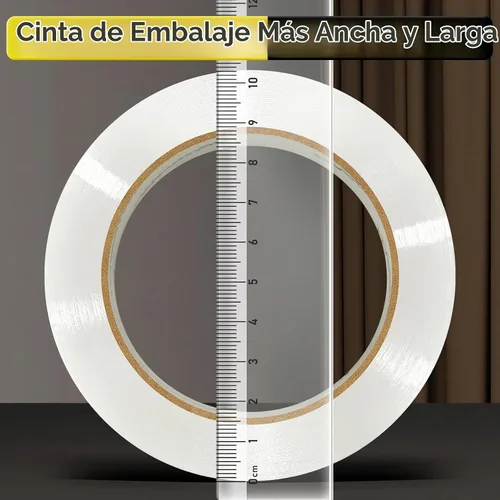 Vista 3 de Cinta de embalaje transparente, repuestos de cinta de embalaje resistente, 2 pulgadas x 65 yardas, cinta de envío de cinta de correo para envío