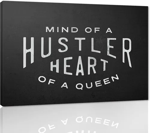 Vista 70 de Inspirational Hustle Wall Art - Lion Head withEncouraging Quotes Canvas Print Motivational Wall Decor, Black and White Office Picturtes Success