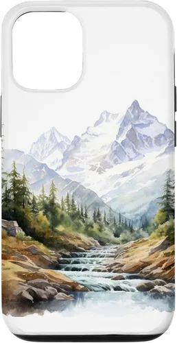 Vista 26 de Funda para iPhone 11 Pro acuarela montañas paisaje