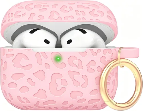 Vista 55 de Compatible con funda AirPods Pro 2019, Gawnock Funda de silicona suave y flexible para funda AirPods Pro para mujeres y niñas con llavero (Caqui)