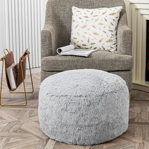 Vista 12 de Asuprui Puf otomano para el suelo, reposapiés otomano, sin relleno, 20 x 20 x 12 pulgadas, asiento redondo, puf, silla plegable, almacenamiento