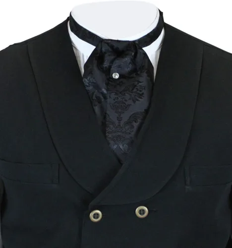 Vista 2 de Historical Emporium Corbata de satén jacquard para hombre, corbata victoriana eduardiana occidental para boda, Halloween, cosplay