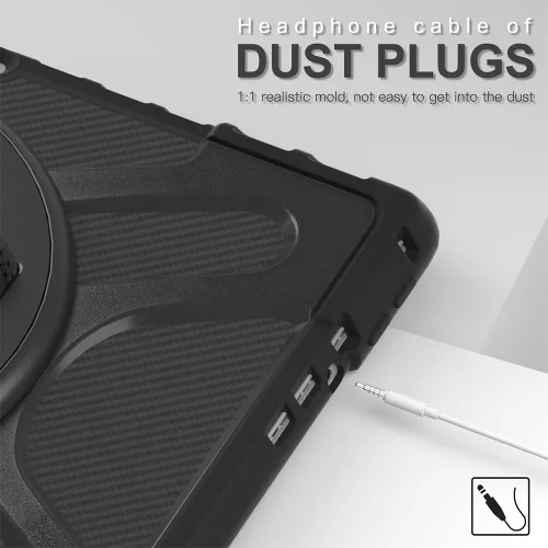 Vista 4 de ZenRich Funda Surface Pro 8 13 pulgadas 2021, zenrich Funda Resistente para Surface Pro 8 con Soporte de Pata Giratoria de 360 Grados y Correa