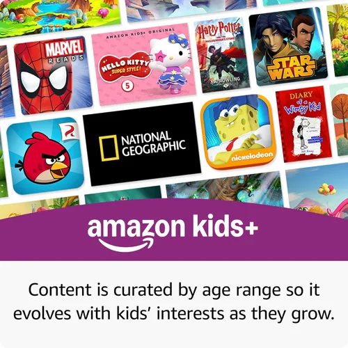 Vista 4 de Tablet Amazon Fire HD 10 Kids Pro para niños de 6 a 12 años Pantalla brillante de 10.1 pulgadas, controles parentales, funda delgada Lanzamiento