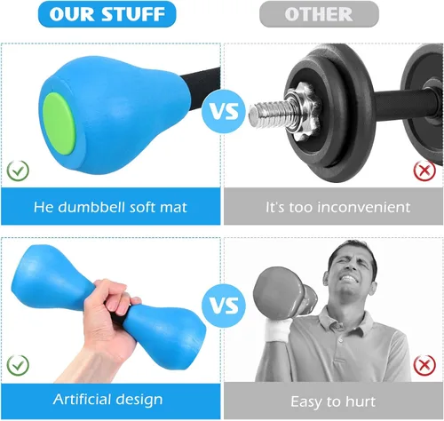Vista 7 de Alipis 2 mancuernas acolchadas ajustables para mujer, para entrenamiento en la piscina, fitness y entrenamiento en casa, mancuernas de agua ligeras