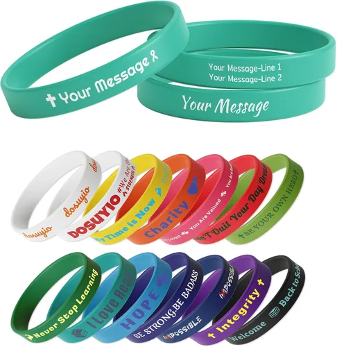 Vista 15 de Custom Rubber Bracelets – 0.5” Wide Personalized Silicone Wristbands for Parties, Awareness, Events & Celebrations