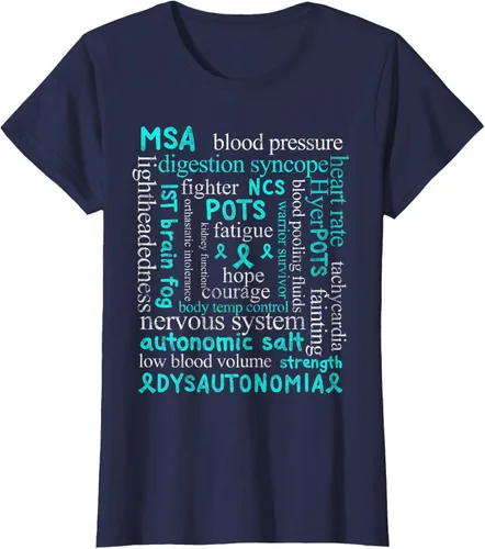 Vista 11 de Autonomic Disorders Teal Ribbon Camiseta para pacientes