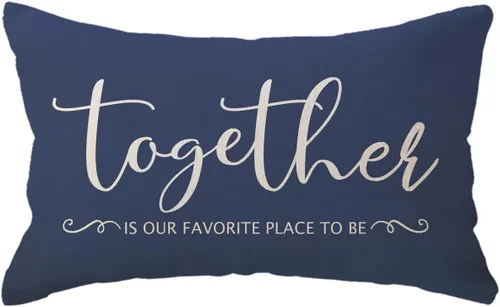 Vista 7 de ULOVE LOVE YOURSELF Home Quotes Fundas de almohada decorativas de madera Together is Our Favorite Place to Be", funda de almohada de granja de 12 x