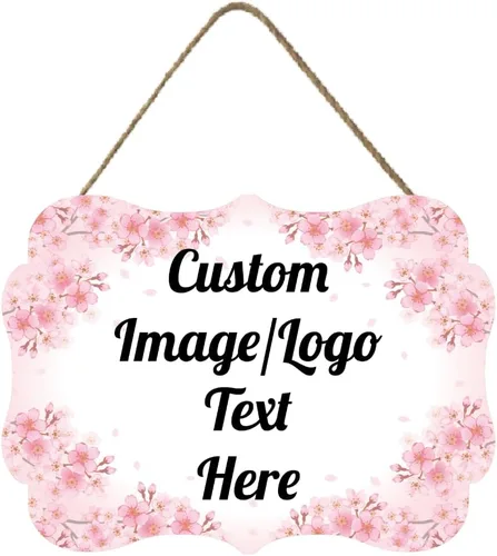 Vista 14 de Letrero de bienvenida de madera personalizado para puerta delantera, letrero personalizado para el hogar, decoración de puerta con imagen/texto COL-7