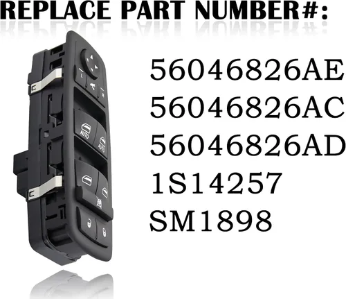 Vista 6 de 11 Pines. Interruptor de control de ventana de alimentación delantero izquierdo del lado del conductor para Ram 1500 2500 3500 2016-2018, Ram 1500