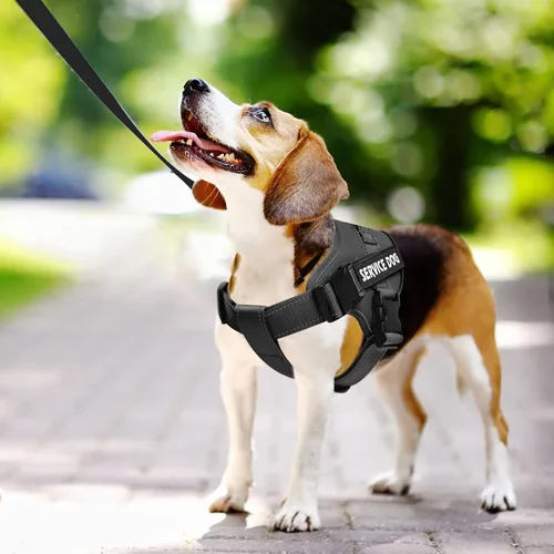 Vista 2 de voopet Arnés para perro de servicio, arnés de chaleco de apoyo emocional para mascotas, reflectante, transpirable y ajustable, arnés ESA sin tirones