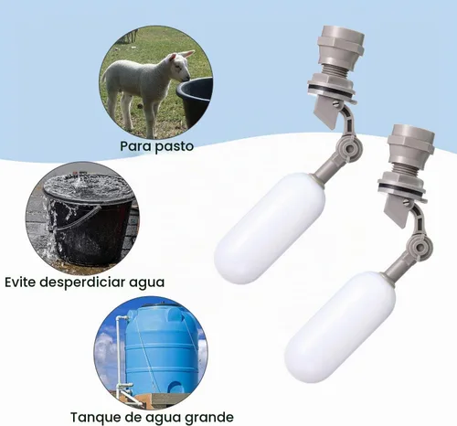Vista 4 de Mudder Paquete de 4 mini válvulas de bola de flotador de 1/2 pulgada con brazo ajustable Plastic Float Valve for Water Tank Pond Garden Hose