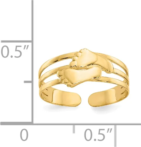 Vista 3 de Anillo de dedo del pie desnudo de oro amarillo de 14 quilates - Jewelry By Sweet Pea, Metal