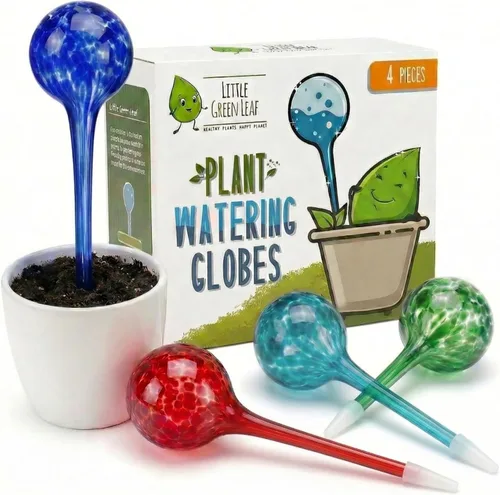 Vista 9 de Little Green Leaf LGL - Globos de riego para plantas, globos de riego automático. Insertos decorativos de riego automático. Picos de riego